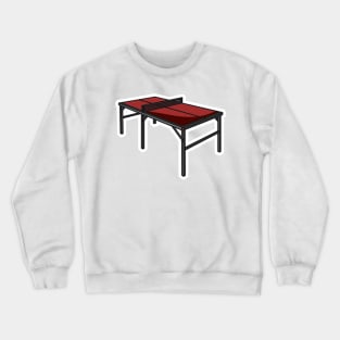 Table for Ping-Pong or Table Tennis Sticker vector illustration. Sports objects icon concept. Metal table for playing table tennis game sticker design logo with shadow. Crewneck Sweatshirt